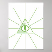 Illuminati driehoek Ooggroen Poster (Voorkant)