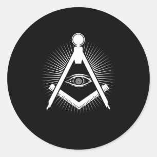 Illuminati driehoek samenzwering Masonic All Seing Ronde Sticker