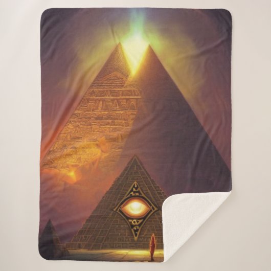 Illuminati Eye Pyramid Sherpa Blanket Deken (Voorkant)