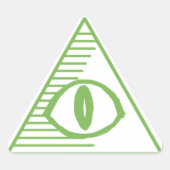 Illuminati Eye Triangle Sticker - Cash Groen (Voorkant)
