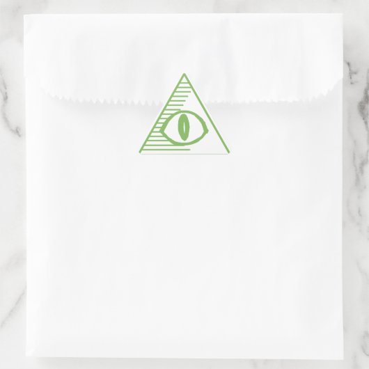 Illuminati Eye Triangle Sticker - Cash Groen (Tas)