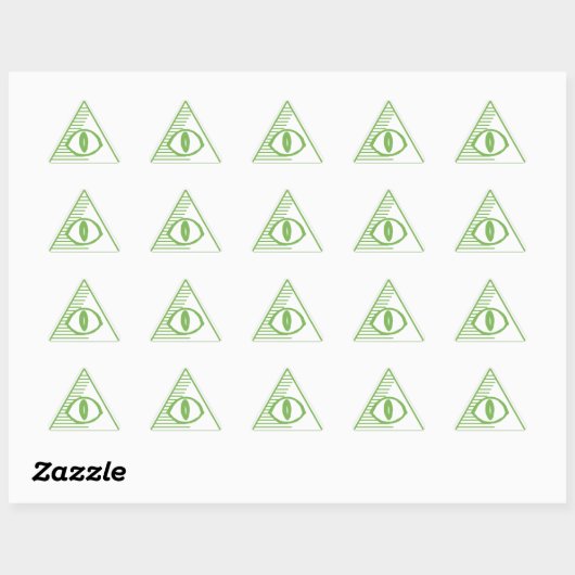 Illuminati Eye Triangle Sticker - Cash Groen (Vel)