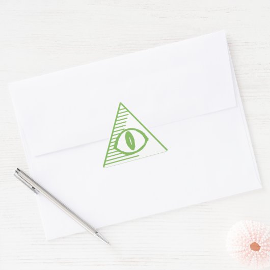 Illuminati Eye Triangle Sticker - Cash Groen (Envelop)