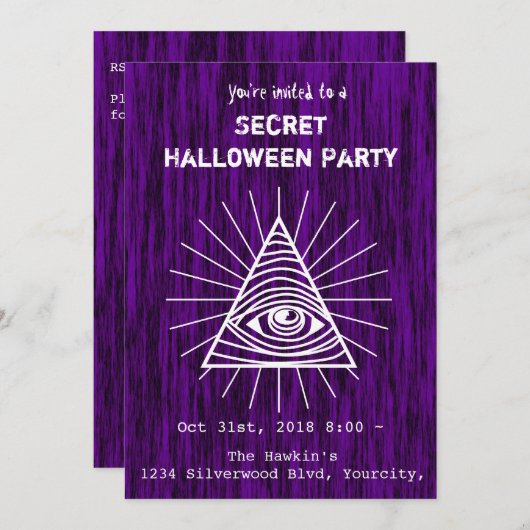 Illuminati Halloween Party Kaart (Voorkant / Achterkant)