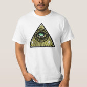 Illuminati Hipster Reptilian Eye Pyramide T-shirt (Voorkant)