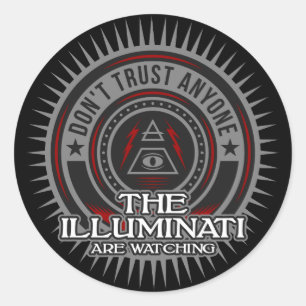 Illuminati kijken uit naar niemand vertrouwen ronde sticker