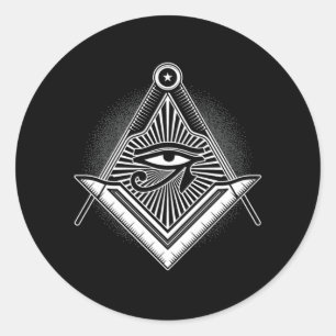 Illuminati Masonic Pyramid Triangle Conspiracy Gif Ronde Sticker