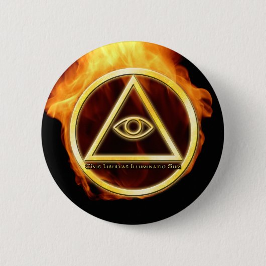 Illuminati on Fire Ronde Button 5,7 Cm (Voorkant)