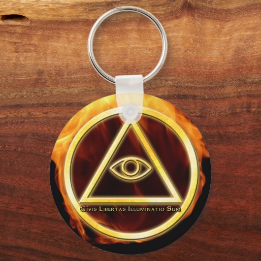 Illuminati on Fire Sleutelhanger (Voorkant)