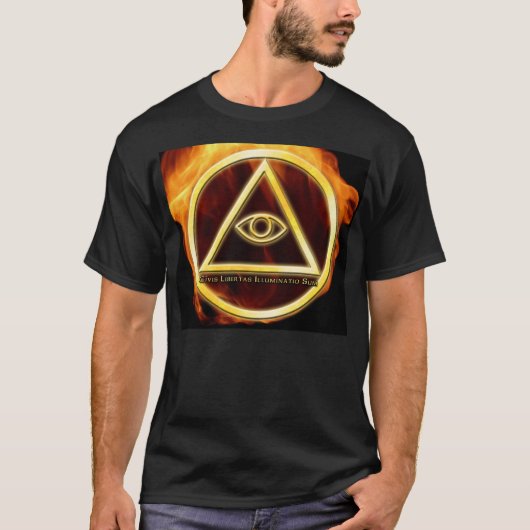Illuminati on Fire T-shirt (Voorkant)