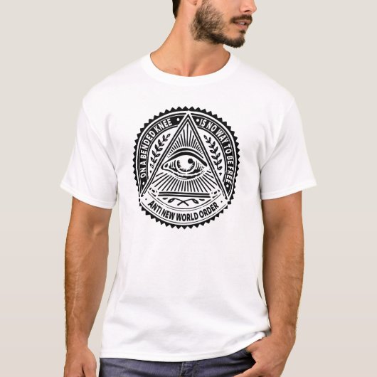 Illuminati - op een gekromde knie is geen manier o t-shirt (Voorkant)