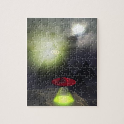 Illuminati-piramide en ufo-puzzle legpuzzel (Verticaal)