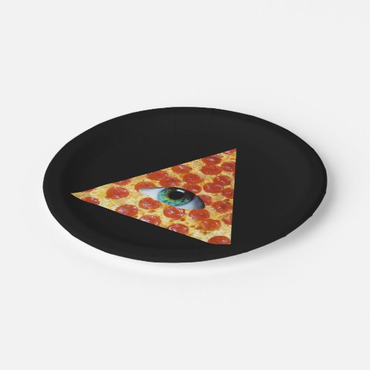 Illuminati Pizza Papieren Bordje (Gekanteld)