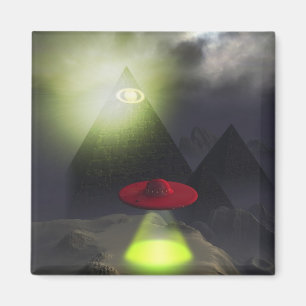 Illuminati Pyramid en UFO Magnet