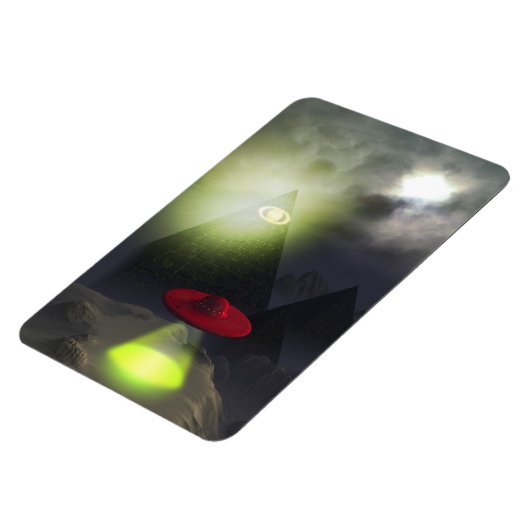Illuminati Pyramid en UFO Premium Flexi Magnet Magneet (Linkerzijde)