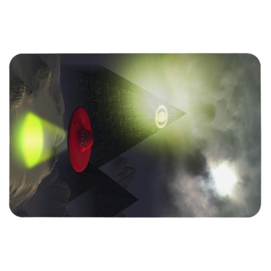 Illuminati Pyramid en UFO Premium Flexi Magnet Magneet (Horizontaal)
