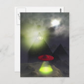 Illuminati Pyramide en UFO-Briefkaart Briefkaart (Voorkant / Achterkant)