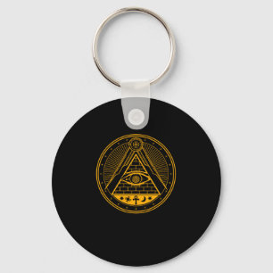 Illuminati samenzwering driehoek Masonic All Seing Sleutelhanger