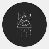 Illuminati Symbol Masonic Conspiracy Dream Catcher Ronde Sticker (Voorkant)