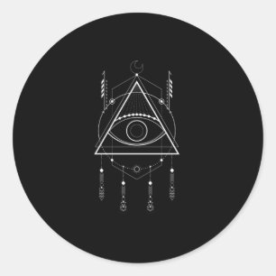 Illuminati Symbol Masonic Conspiracy Dream Catcher Ronde Sticker
