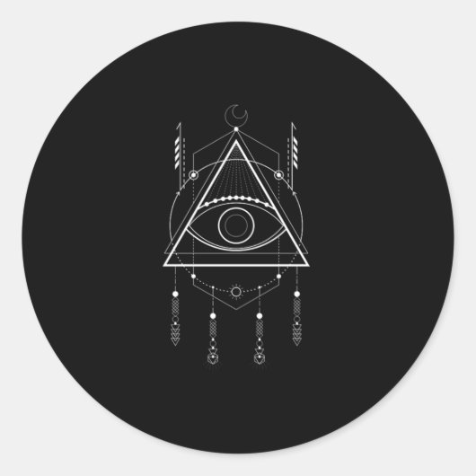 Illuminati Symbol Masonic Conspiracy Dream Catcher Ronde Sticker (Voorkant)