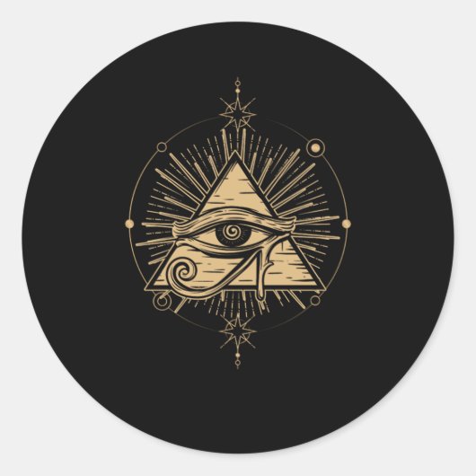 Illuminati Symbool Masonic Triangle Conspiracy Pla Ronde Sticker (Voorkant)