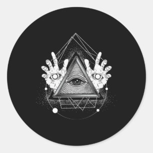 Illuminati symbool Masonic Triangle Pyramid Conspi Ronde Sticker