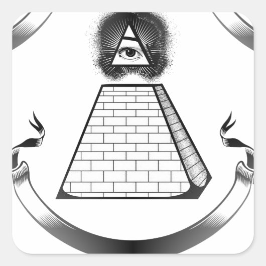 illuminati vierkante sticker (Voorkant)