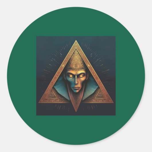 Illuminati Wall Crest Ronde Sticker (Voorkant)