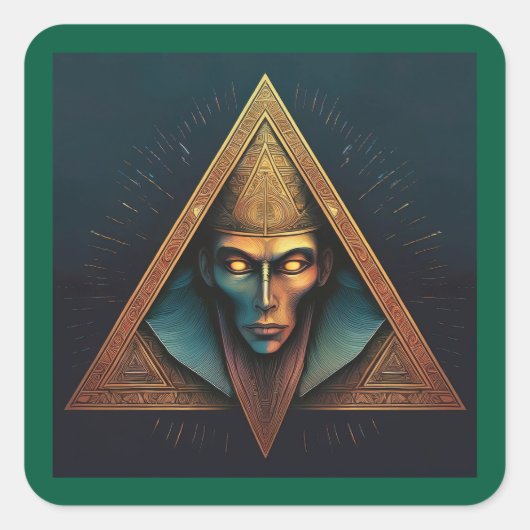 Illuminati Wall Crest Vierkante Sticker (Voorkant)