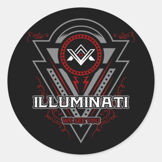 Illuminati we zien jullie allemaal ogen zien ronde sticker (Voorkant)