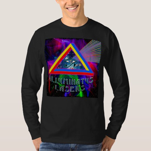 Illuminatus Lasers Logo met lange loop T-shirt (Voorkant)