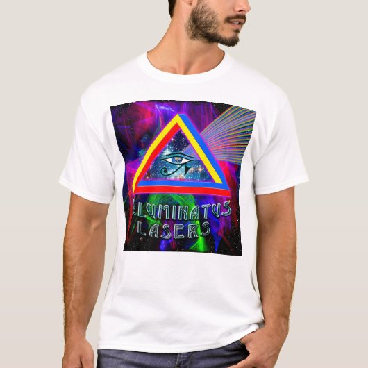 Illuminatus Lasers Logo White T-Shirt (Voorkant)