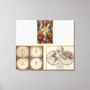 Illus Title Page Solar-systeem, Charte vom Globo Canvas Afdruk