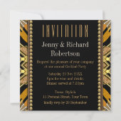 Illusie Art Deco Zwart Goud Uitnodiging Dinner Par (Achterkant)