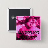 iLLUSIE OF president Vierkante Button 5,1 Cm (Voorkant /achterkant)