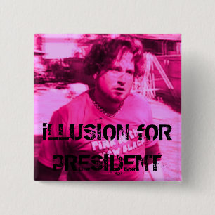 iLLUSIE OF president Vierkante Button 5,1 Cm