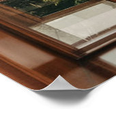 Illusie van Sunset Tree uitzicht door een nepvenst Poster (Hoek)