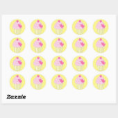 illusima Aardbei Cupcake Gele Sticker (Vel)