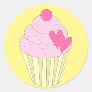 illusima Aardbei Cupcake Gele Sticker