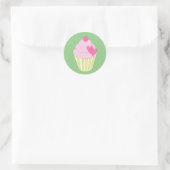 illusima Aardbei Cupcake Green Sticker (Tas)