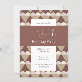 illusima Aardbei Vanille Icecream 1e Verjaardag Kaart