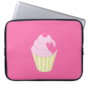 illusima Aardbeien Cupcake Laptop Sleeve