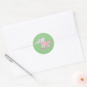 illusima Ballerina Elephant Green Ronde Sticker (Envelop)