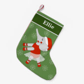 illusima Ballerina Elephant Kerstmis Snowflakes Kleine Kerstsok (Voorkant (Hangend))