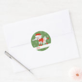 illusima Ballerina Elephant Kerstmis Snowflakes Ronde Sticker (Envelop)
