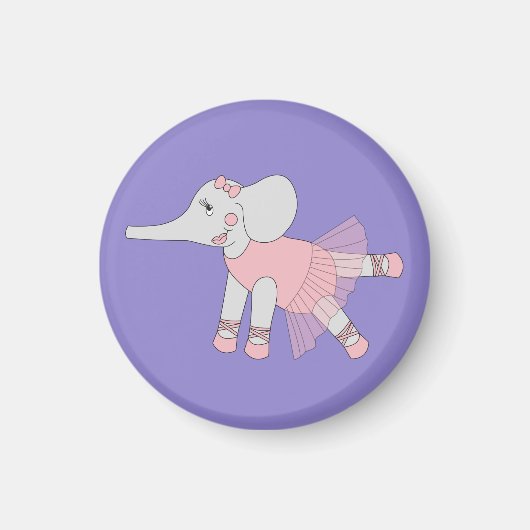 illusima Ballerina Elephant Light Paars Magneet (Voorkant)