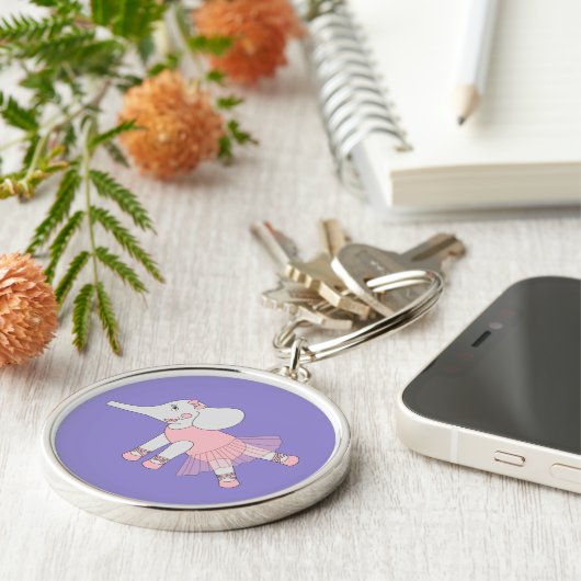 illusima Ballerina Elephant Light Paars Sleutelhanger (Zijkant)