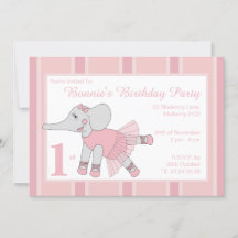 illusima Ballerina Elephant Light Pink Birthday
