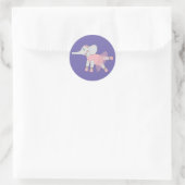 illusima Ballerina Elephant Paars Ronde Sticker (Tas)